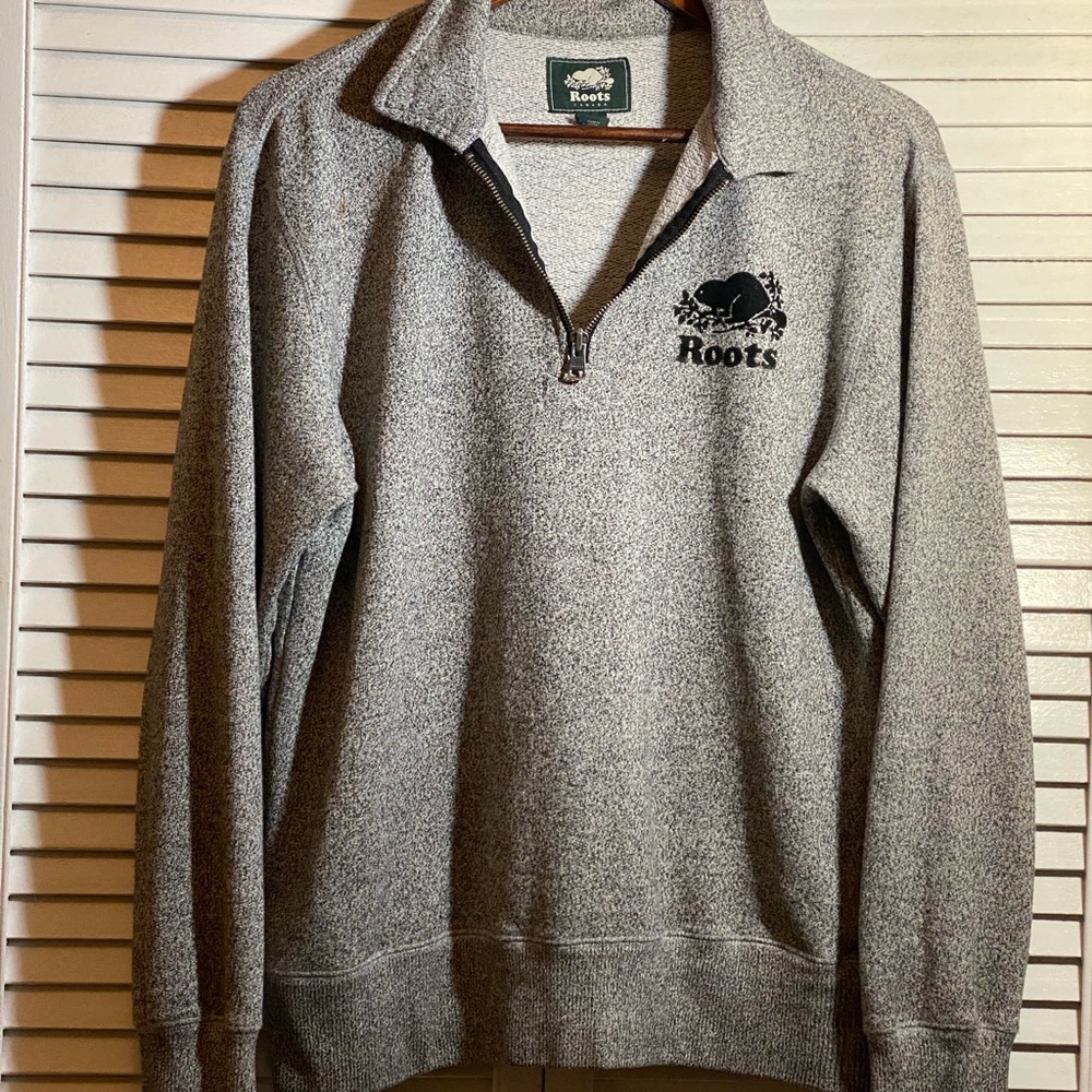 Roots Salt & Pepper Quarter Zip Sweater